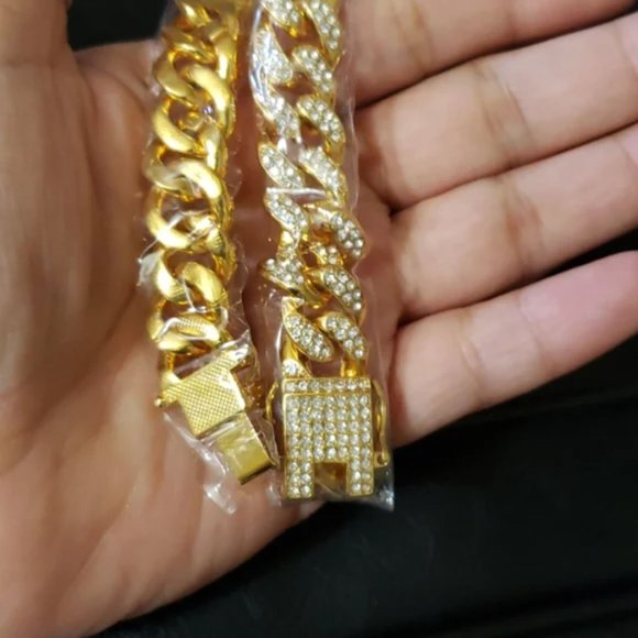 New Men's cuban link bracelet miami diamond iced chain - Picture 6 of 7